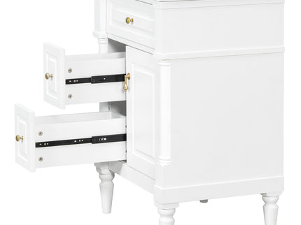 Freestanding Bathroom Vanity With Sink, Adjustable Shelf & Flip Drawer