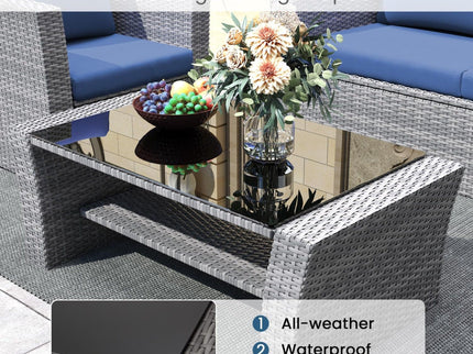 Modern Patio Set With Table And Cushions