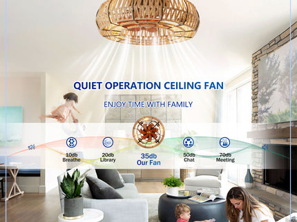 Flush Mount Ceiling Fan With Light Kit (Not Included Bulbs), Remote Control - Matte Black