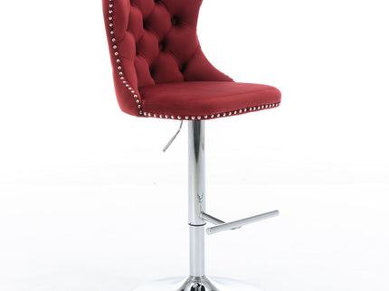 Swivel Barstools Adjusatble Seat Height From 25-33", Modern Upholstered Base Bar Stools With Backs Comfortable Tufted For Home Pub And Kitchen Island (Set of 2)