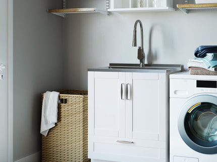 Reed - Deluxe Laundry Cabinet With Pull-Out Faucet And Stainless Steel Sink