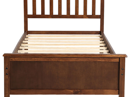 Platform Bed With Headboard, Footboard And Wood Slat Support