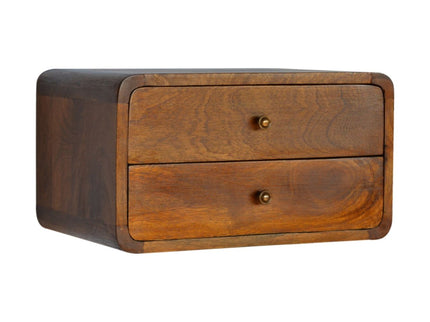 Curved Wall Mounted Bedside Nightstand