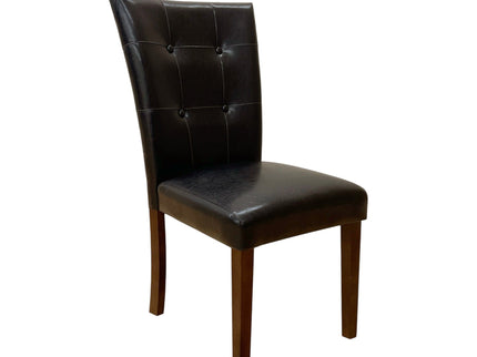 Britney - Synthetic Leather Side Chair (Set of 2) - Brown / Walnut