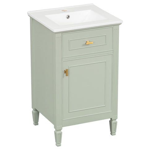 Bathroom Vanity With Sink, Adjustable Shelf, Tilt-Out Drawer
