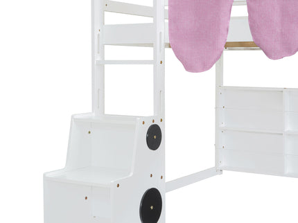 Loft Bed With House Shaped Frame And Tent