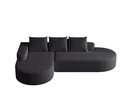 Modern Curved Sofa, L-Shaped Modular Sectional Set With 3 Pillows