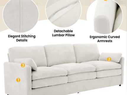 Cozy Upholstered 3 Seater Sofa Cushion For Living Room