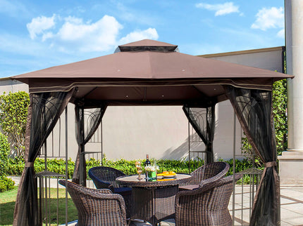 Patio Double Roof Gazebo Replacement Canopy Top Fabric