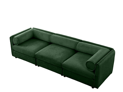 Stylish Sofa With Storage Seat And Cylindrical Backrest