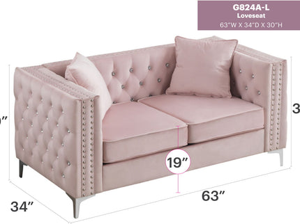 Elegant Track Arm Loveseat
