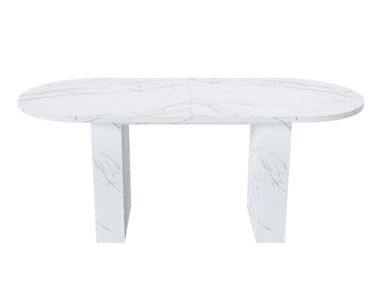 Oval Dining Table With Wood Strip Base