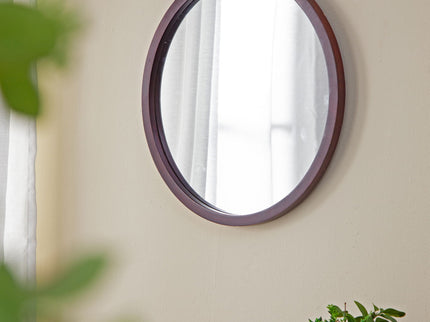 Circle Wall Mirror With Wooden Frame, Wall Mirror For Living Room
