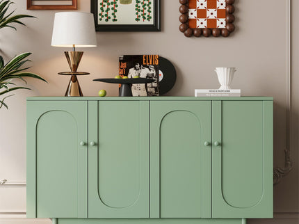 4 Door Intaglio Storage Cabinet - Mint Green
