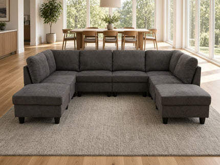 8 Piece Modular U - Shape Sectional Sofa