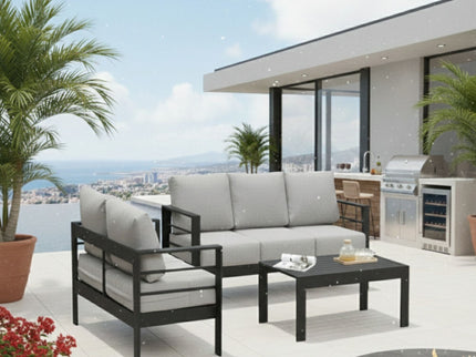 Outdoor Patio Set, All-Weather With Thick Cushions