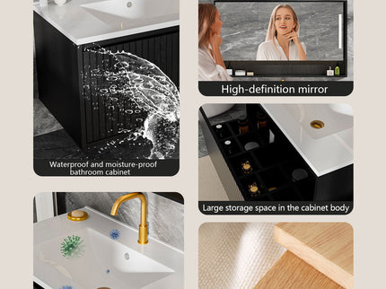 Wall Mounted Floating Bathroom Vanity With Sink And Drawers