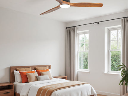 52" Ceiling Fan With Light, Dimmable DC Reversible Motor, 3 Blades