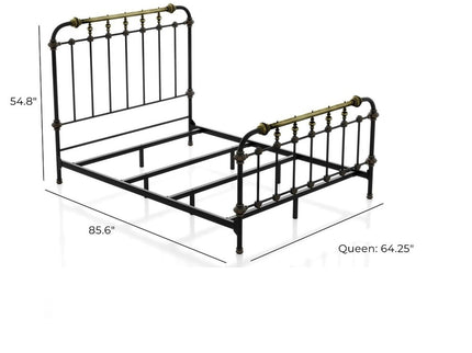 Transitional Style Bed With Accents