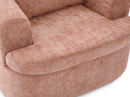 Modern Swivel Barrel Chair With Dual-Layer Cushion