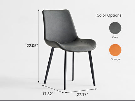 Dining Table Set, Chairs (Set of 2) - Gray