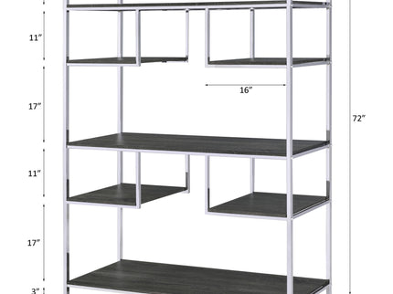 Vonara - Bookshelf - Chrome / Gray / Oak