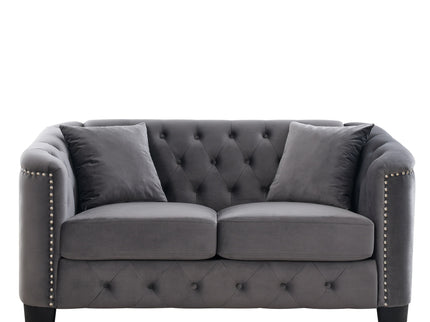 Modern Chesterfield Sofa With Tufted Backrest For Living Room