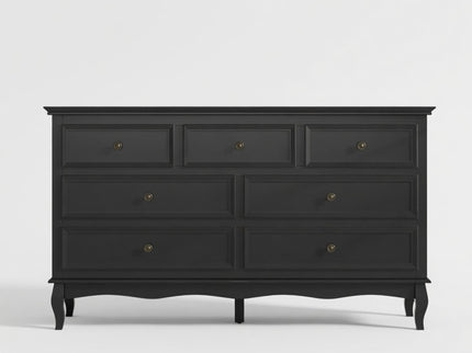 7 Drawer Dresser, Storage Chest - Black
