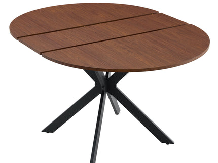 Extendable Round Dining Table - Walnut