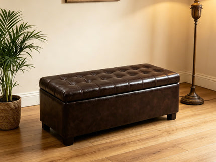 Elegant Tufted Storage Ottoman Bench