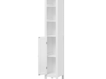 Slim Tall Bathroom Storage Cabinet With Adjustable Shelves, Anti Tip Freestanding Cabinet - White