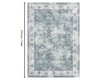 Toucan - 5' X 7' Washable Non - Slip Area Rug, Elegant Design - Silver