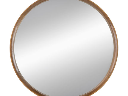 Round Wood Mirror, Wall Mounted Mirror Home Decor For Bathroom Living Room