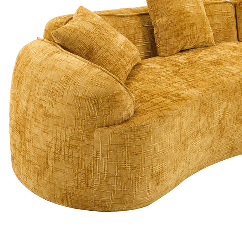 Curved Compressed Sofa, Nordic-Style Design For Living Room