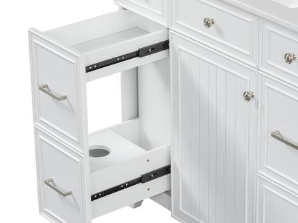 Bathroom Vanity With Ceramic Sink, Soft Close Doors, Adjustable Shelves