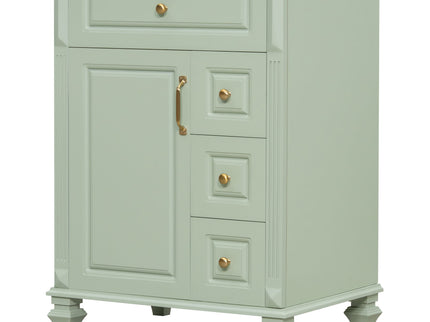 Freestanding Bathroom Vanity With Sink, 3 Drawers & Flip-Out Drawer