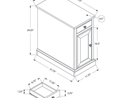 Accent End Table, Storage Drawer, Versatile Design - Espresso
