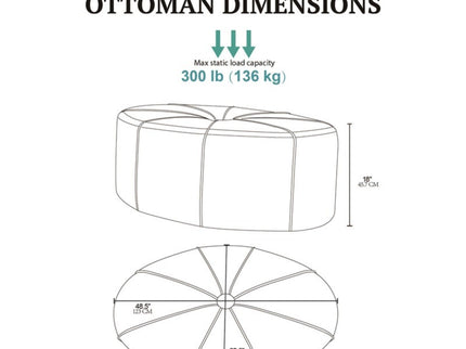 Modern Style Large Cocktail Ottoman