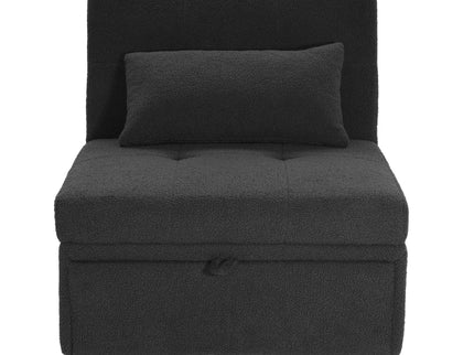 Sleeper Sofa Chair, Convertible Pull Out Bed Couch - Black