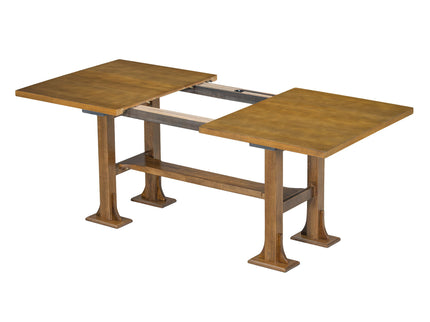 Topmax - 6 Piece Farmhouse Extendable Dining Table Set Trestle Kitchen Table Set With Removable Leaf And Upholstered Dining Chair And Bench For Dining Room