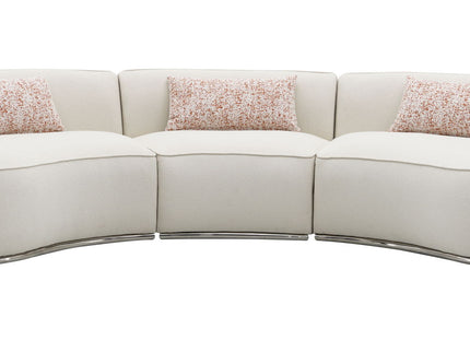 Sahara - Boucle Sectional Sofa With 3 Pillows - Beige