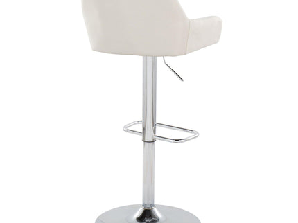 Daniella - Contemporary Adjustable Barstool With Swivel With Rounded Rectangle Footrest (Set of 2)