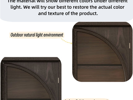 Glass Door Display Case With 2 Drawers And Adjustable Shelf