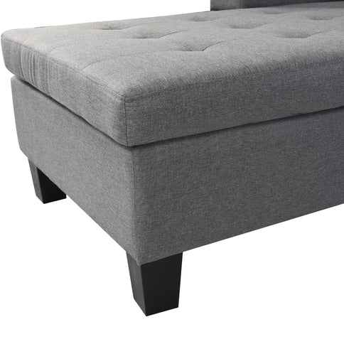 Sectional Sofa Set For Living Room With L Shape Chaise Lounge, Cup Holder And Left Or Right Hand Chaise Modern 4 Seat