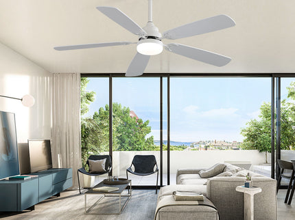 52" Ceiling Fan With LED Light, 6 Speed Remote Control, Reversible DC Motor