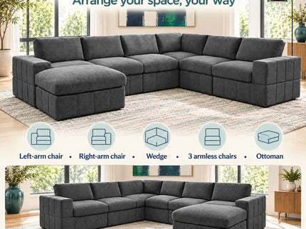 Modular Sectional Sofa, Reversible Set