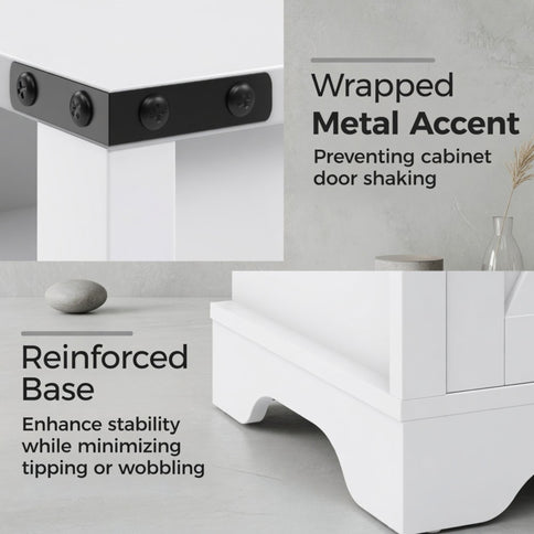 Farmhouse Nightstand, Charging Station & Storage