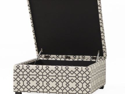 Richmond - Storage Ottoman With Unique Pattern And Ample Storage - Gray