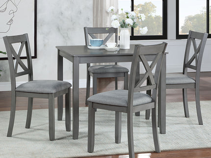 5 Piece Dining Table Set With 4 Chairs For Kitchen - Gray