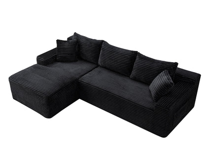 Cloud Modular Sectional Sofa Couch With L-Shape Chaise, Upholstered Couches For Living Room - Black